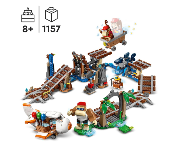 LEGO Super Mario 71425 Przejażdżka wagonikiem Diddy Konga - 1159385 - zdjęcie 3